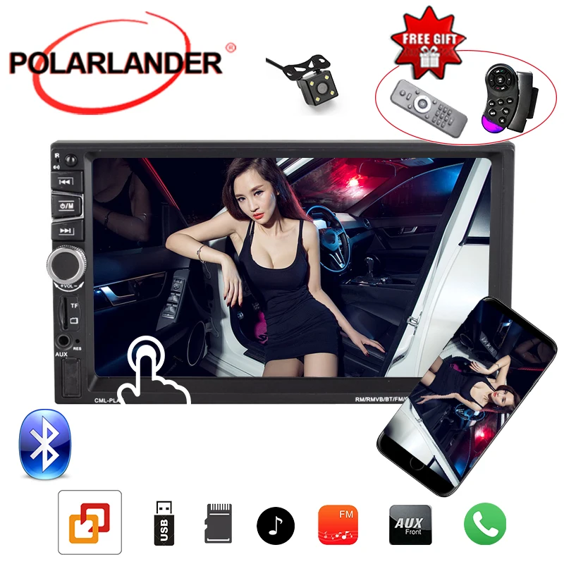 7''2Din Car Radio FM/TF/USB/AUX MP5 Stereo Bluetooth Mirror Link for Android GPS
7''2Din Car Radio FM/TF/USB/AUX MP5 Stereo Bluetooth Mirror Link for Android GPS