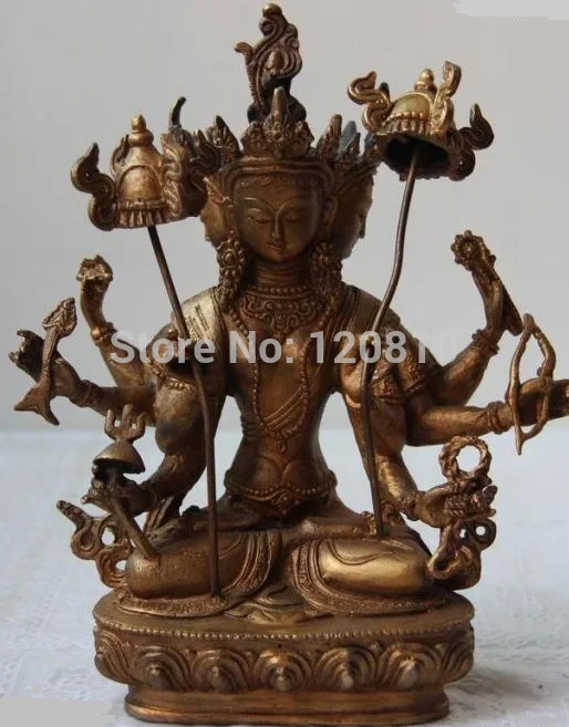 Tibet Buddhism Bronze Usnisa sitatapatra Three Face Eight Arms hands Buddha statue
Tibet Buddhism Bronze Usnisa sitatapatra Three Face Eight Arms hands Buddha statue