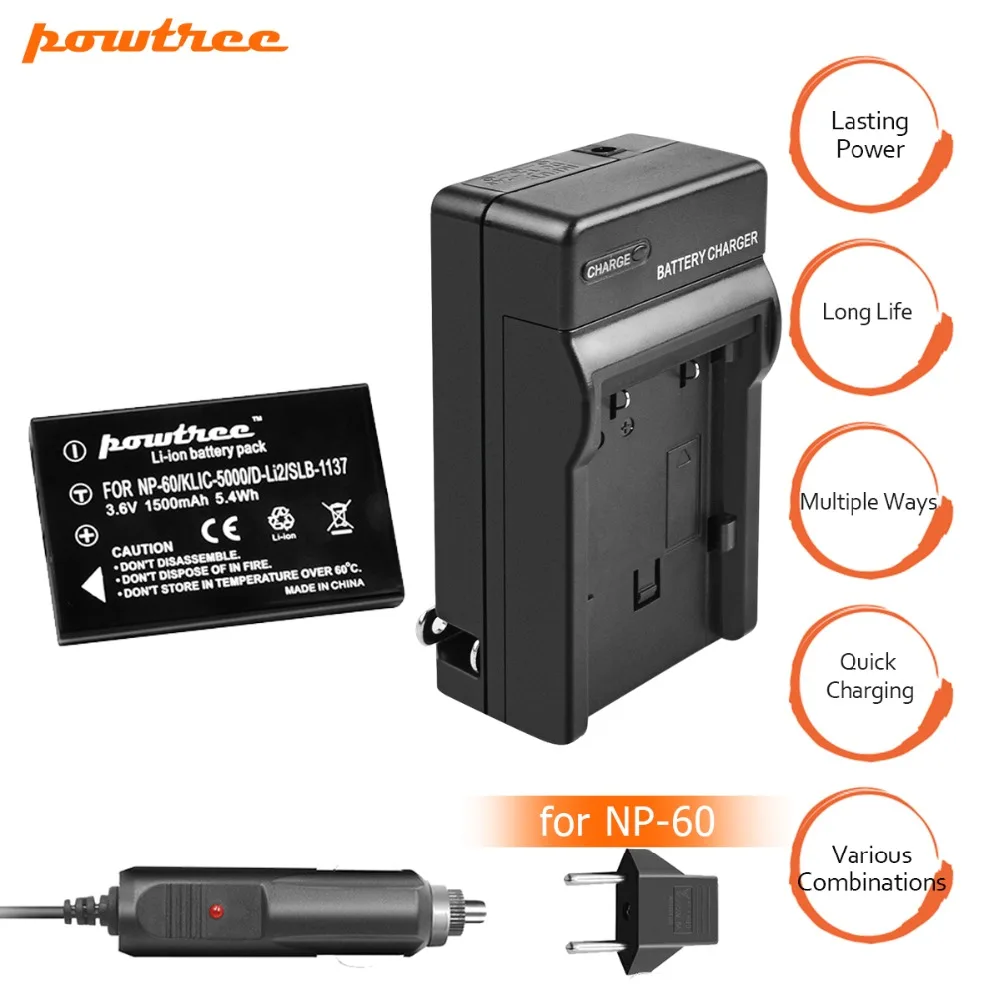 1Packs NP-60 Li-ion Battery 3.6V 1500mAh +Battery Charger+Car Charger For FUJIFILM FUJI FinePix M603 F601 F410 F401 50i Zoom
1Packs NP-60 Li-ion Battery 3.6V 1500mAh +Battery Charger+Car Charger For FUJIFILM FUJI FinePix M603 F601 F410 F401 50i Zoom