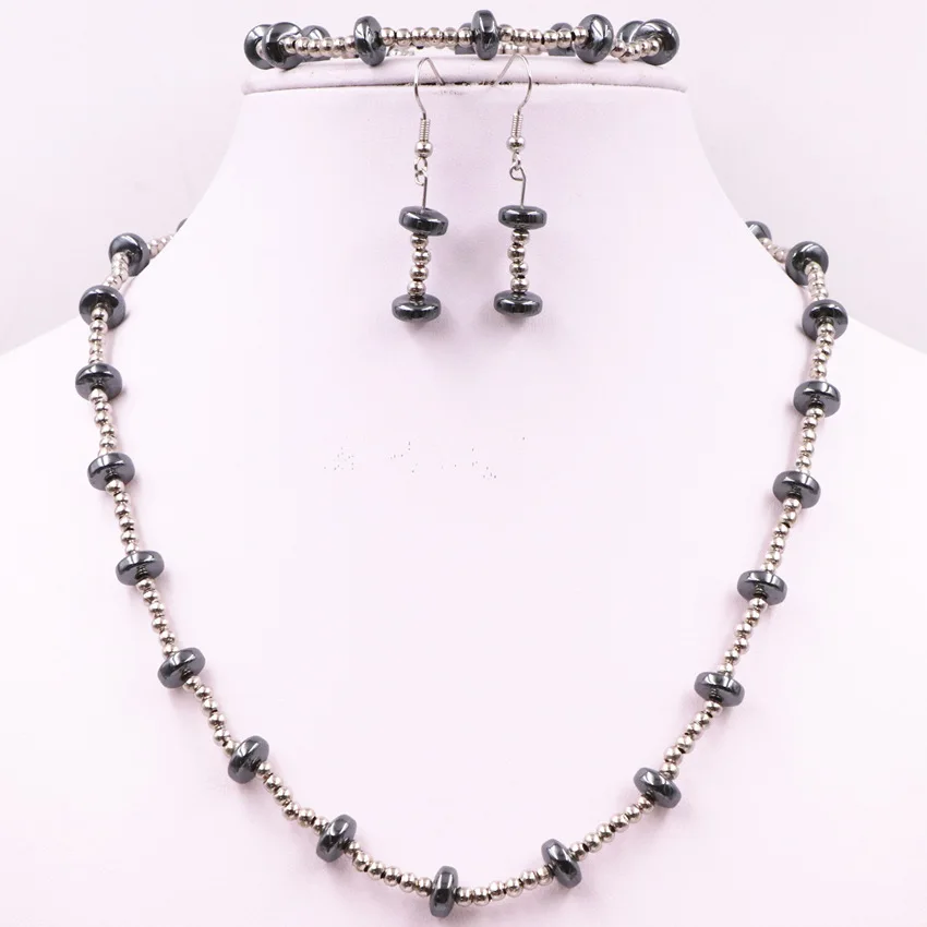 Handmade Necklace Earrings Bracelet Jewelry Set for Women Natural Stone Hematite Beads Vintage Style Chain Bangle Dangle A569
Handmade Necklace Earrings Bracelet Jewelry Set for Women Natural Stone Hematite Beads Vintage Style Chain Bangle Dangle A569