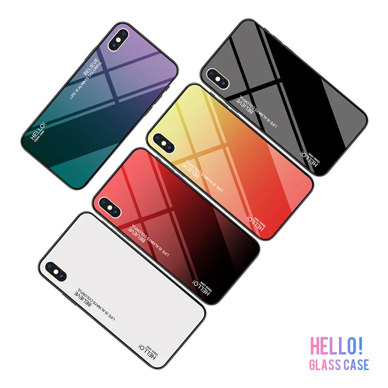 Gradient Phone Shell For iPhone 7 6 6S 8 Plus Tempered Glass Back Cover For iPhone XS Max XR X 10 Colorful Glass Phone Cases
Gradient Phone Shell For iPhone 7 6 6S 8 Plus Tempered Glass Back Cover For iPhone XS Max XR X 10 Colorful Glass Phone Cases
