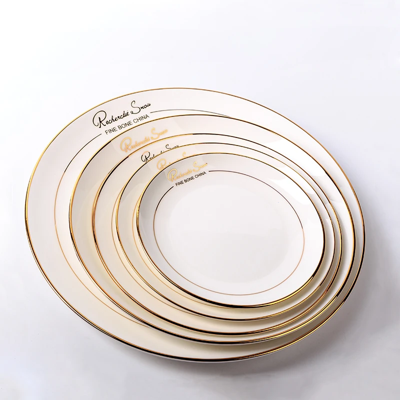 European Style White on-glazed Ceramic Bone China Western Beef Vegetables Plate Dish Hotel Tableware Gold Plated Rim Gift Saucer
European Style White on-glazed Ceramic Bone China Western Beef Vegetables Plate Dish Hotel Tableware Gold Plated Rim Gift Saucer