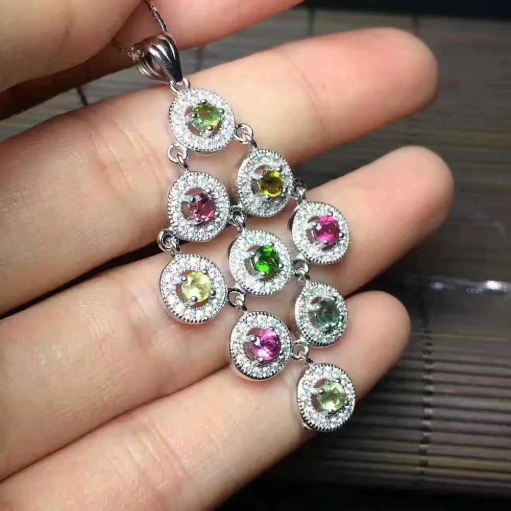 natural Multicolor tourmaline Pendant natural gemstone pendant S925 silver luxurious round Circle girl party gift ,jewelery
natural Multicolor tourmaline Pendant natural gemstone pendant S925 silver luxurious round Circle girl party gift ,jewelery