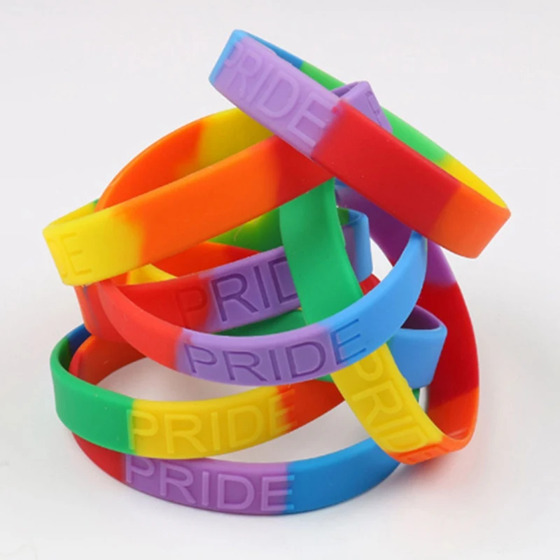New Fashion Gay Pride Rainbow Silicone Bracelets Multicolour Rubber Gay Lesbian Bisexual Wristband Jewelry Wholesale
New Fashion Gay Pride Rainbow Silicone Bracelets Multicolour Rubber Gay Lesbian Bisexual Wristband Jewelry Wholesale