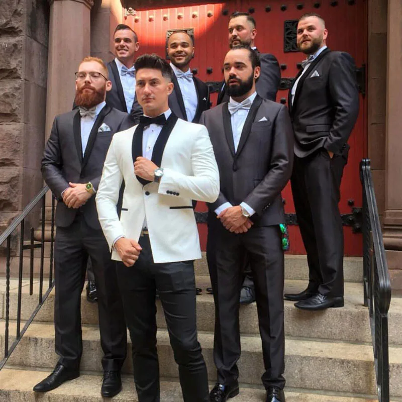 Ivory Wedding Tuxedos Groom Suits for Man Suits Black Shawl Lapel Man Blazer Costume Homme 2Piece Slim Fit Terno Masculino
Ivory Wedding Tuxedos Groom Suits for Man Suits Black Shawl Lapel Man Blazer Costume Homme 2Piece Slim Fit Terno Masculino