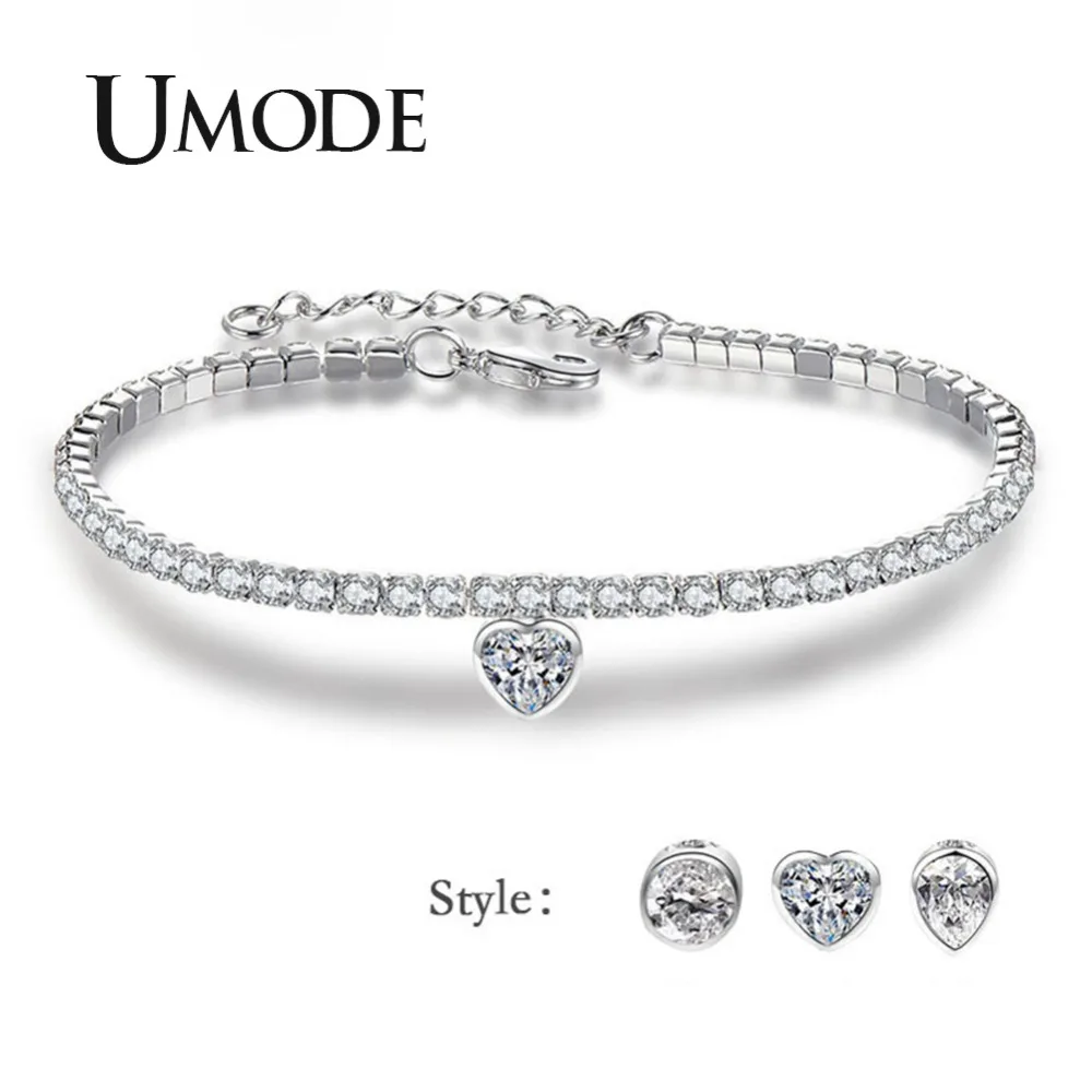 UMODE 2019 New Heart CZ Crystal Bracelet for Women White Gold Box Chain Zircons Bracelets Round Water Drop Charm Jewelry AUB0154
UMODE 2019 New Heart CZ Crystal Bracelet for Women White Gold Box Chain Zircons Bracelets Round Water Drop Charm Jewelry AUB0154