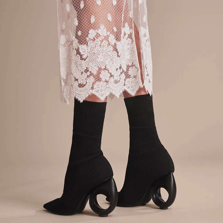Stretch Knitted Luxury High Heel Pointed Toe Short Boots Women Fashion Ankle Boots Unique 9cm Heels
Stretch Knitted Luxury High Heel Pointed Toe Short Boots Women Fashion Ankle Boots Unique 9cm Heels