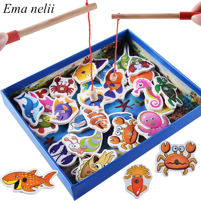 32 Pcs Wooden Magnetic Fishing Game Toys Set Baby Puzzle Educational Toy Cognition Fish Kids Birthday Christmas Gifts for Kids
32 Pcs Wooden Magnetic Fishing Game Toys Set Baby Puzzle Educational Toy Cognition Fish Kids Birthday Christmas Gifts for Kids