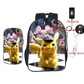 Pokemon Detective Pikachu Backpack 2 Pcs/Set Teens School Bookbags Boys Girls Pencil Case USB Charge Bags Travel Laptop Mochila
Pokemon Detective Pikachu Backpack 2 Pcs/Set Teens School Bookbags Boys Girls Pencil Case USB Charge Bags Travel Laptop Mochila