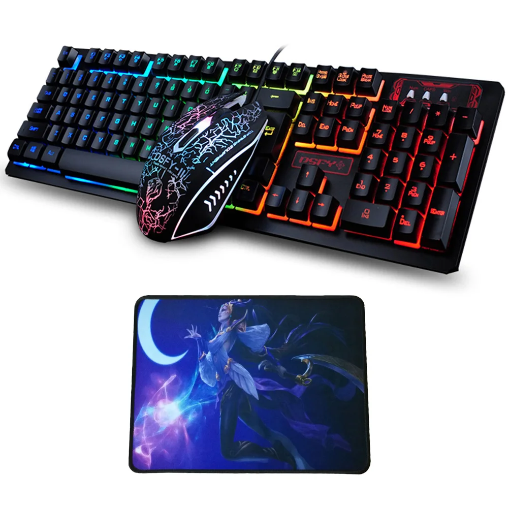 K-13 Usb Wired Rainbow Backlit illuminated Multimedia Ergonomic Gaming Keyboard + 2400DPI Pro Gaming Mouse Sets + Mouse Pad Gift
K-13 Usb Wired Rainbow Backlit illuminated Multimedia Ergonomic Gaming Keyboard + 2400DPI Pro Gaming Mouse Sets + Mouse Pad Gift