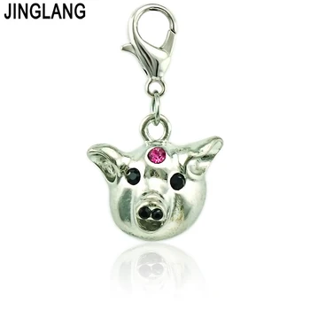 JINGLANG Classic Ainmal Lobster Clasp Charms Silver Color Rhinestone Pig Head Pendants DIY Charms For Jewelry Making Accessories
JINGLANG Classic Ainmal Lobster Clasp Charms Silver Color Rhinestone Pig Head Pendants DIY Charms For Jewelry Making Accessories