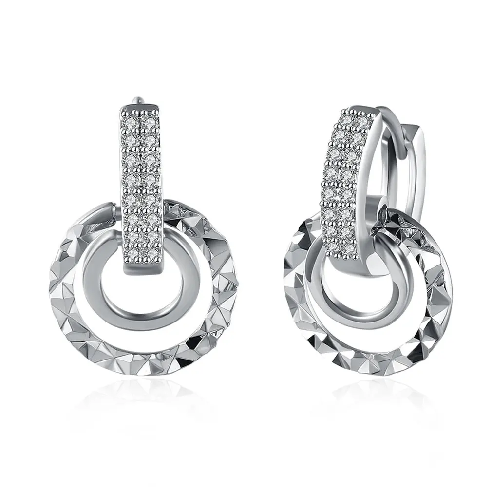 Exquisite Double Circle Round Earrings With Clear Zircon Crystal Hoop Earrings Gold Color Wedding Jewelry Accessories 2018 Hot
Exquisite Double Circle Round Earrings With Clear Zircon Crystal Hoop Earrings Gold Color Wedding Jewelry Accessories 2018 Hot