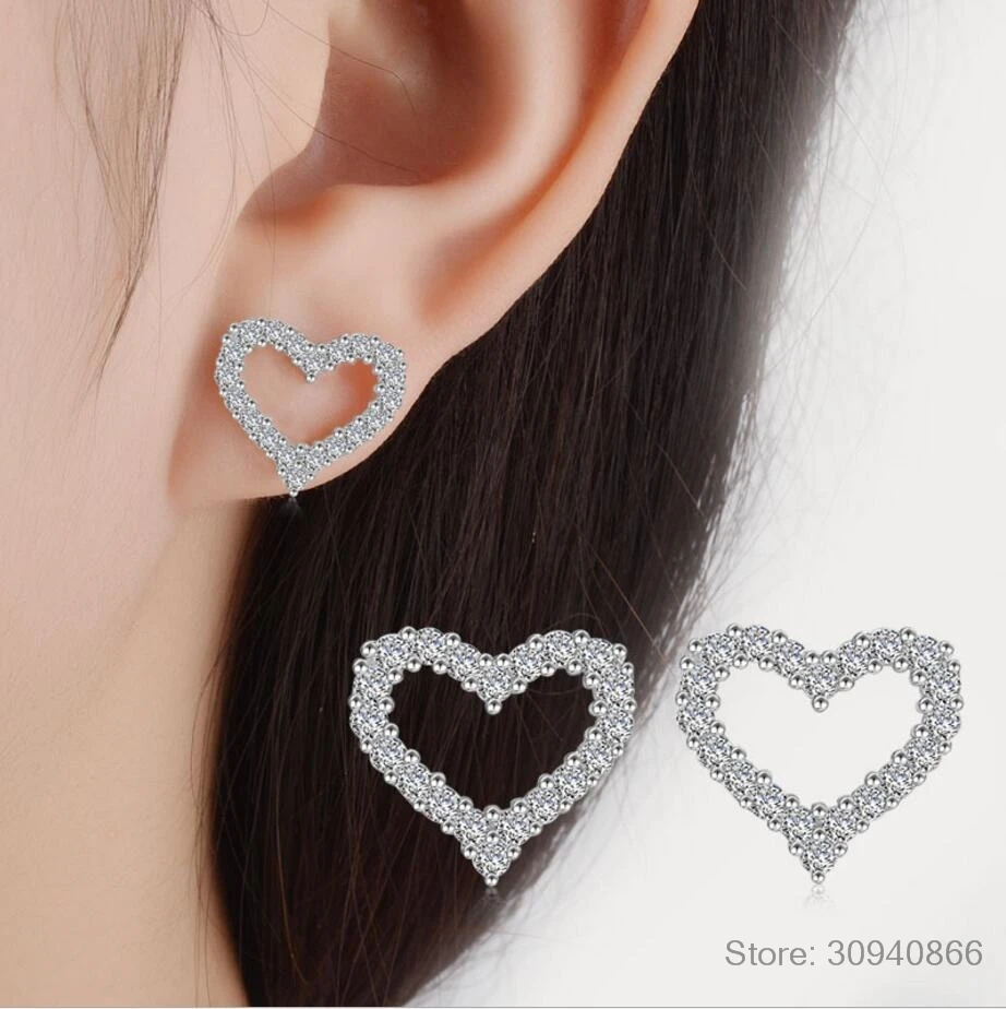 Classic 925 Sterling Silver Jewelry Shiny Zirconia Crystal Heart Shape Stud Earrings For Women oorbellen S-E360
Classic 925 Sterling Silver Jewelry Shiny Zirconia Crystal Heart Shape Stud Earrings For Women oorbellen S-E360