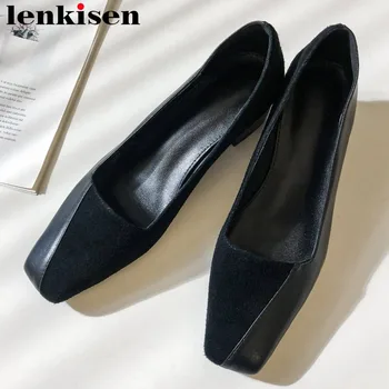 Lenkisen new arrival genuine leather chunky med heels square toe dress party pumps slip on large size wedding clubwear shoes L68
Lenkisen new arrival genuine leather chunky med heels square toe dress party pumps slip on large size wedding clubwear shoes L68