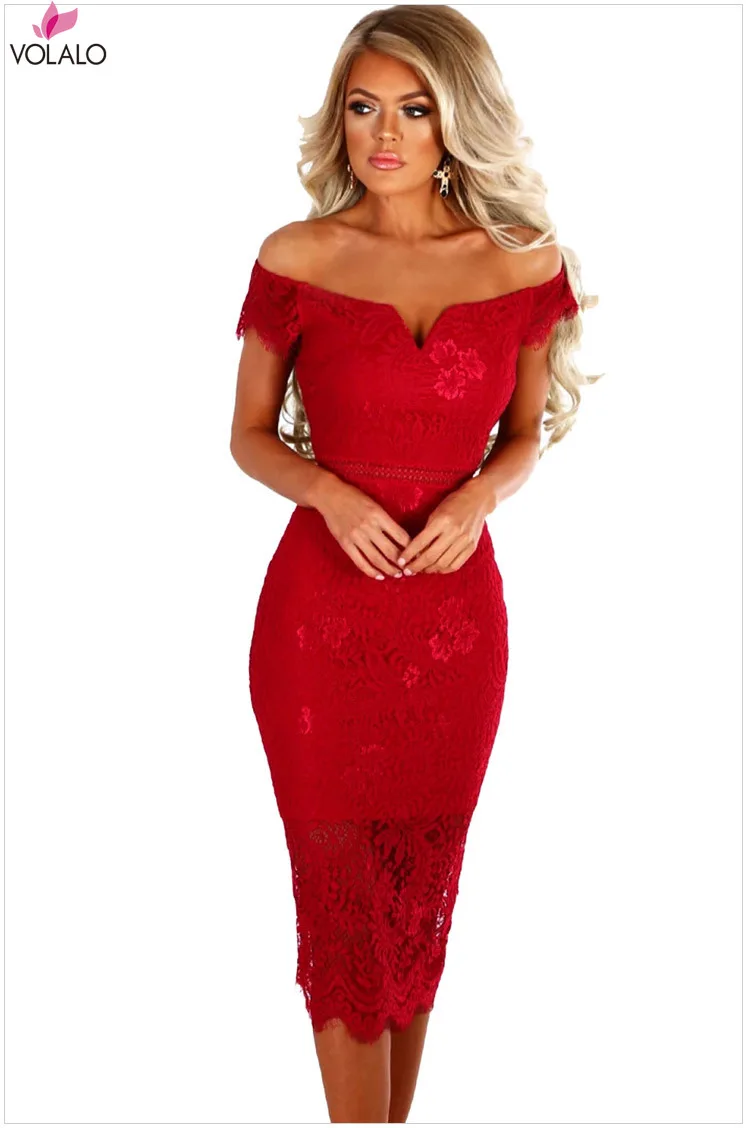VOLALO Bodycon Women Dress Lace Slash Neck Hollow Backless Sexy Elegant OL Party Chic Mid Calf Patchwork Sheath Retro Dresses
VOLALO Bodycon Women Dress Lace Slash Neck Hollow Backless Sexy Elegant OL Party Chic Mid Calf Patchwork Sheath Retro Dresses