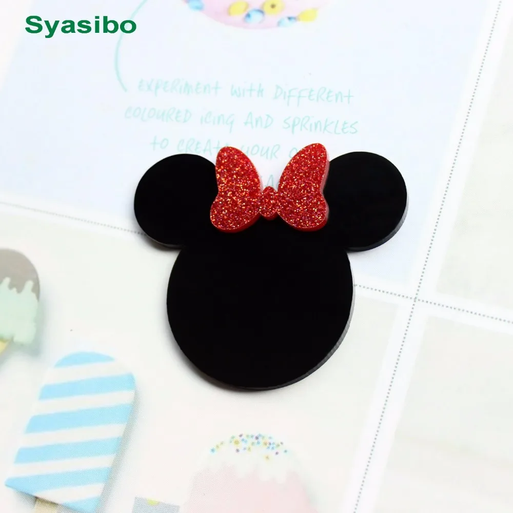 (6pcs each) 50mm Black Acrylic Femail Mouse Head Bow For Brooch Charms Laser Cut 2" -AC1218
(6pcs each) 50mm Black Acrylic Femail Mouse Head Bow For Brooch Charms Laser Cut 2" -AC1218