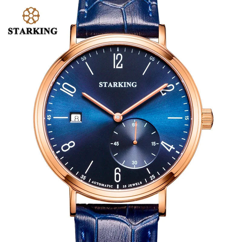 STARKING Luxury Men Automatic Mechanical Watch Self-Wind Auto Date Skeleton Elegant Blue Leather Strap Wrist Watch Male AM0232
STARKING Luxury Men Automatic Mechanical Watch Self-Wind Auto Date Skeleton Elegant Blue Leather Strap Wrist Watch Male AM0232