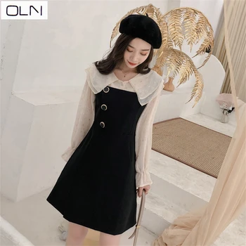 2020 Korean spring new double doll collar embroidery chiffon shirt + Hepburn wind strap dress set
2020 Korean spring new double doll collar embroidery chiffon shirt + Hepburn wind strap dress set