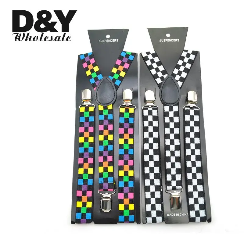 1 inch wide Fashion "Rainbow Checker Plaid" 2 Pattern Mix Suspender Men`s Unisex Clip-on Elastic Slim Braces Y-Back Suspenders
1 inch wide Fashion "Rainbow Checker Plaid" 2 Pattern Mix Suspender Men`s Unisex Clip-on Elastic Slim Braces Y-Back Suspenders
