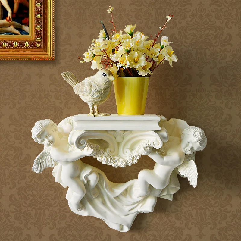 European resin wall shelf stereo wall decoration crafts creative double angel wall pendant support
European resin wall shelf stereo wall decoration crafts creative double angel wall pendant support