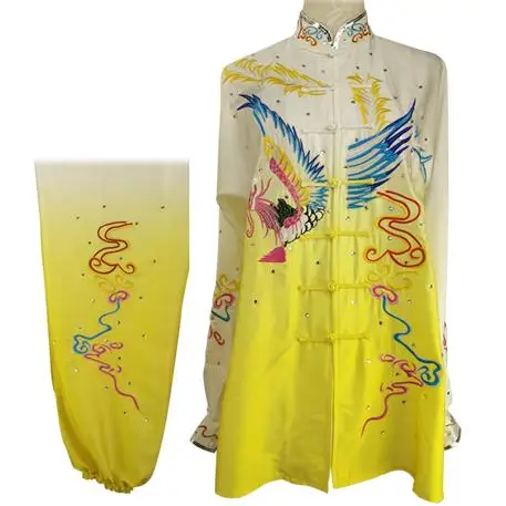 customize gradient yellow Embroidery flower phoenix sequins martial arts clothing wushu clothing tai chi suits kung fu uniforms
customize gradient yellow Embroidery flower phoenix sequins martial arts clothing wushu clothing tai chi suits kung fu uniforms