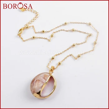 BOROSA 5/10PCS 20" New Style Gold Color Trim Natural Cowrie Shell Pendant Necklace Jewelry for Women Girls G1609-N
BOROSA 5/10PCS 20" New Style Gold Color Trim Natural Cowrie Shell Pendant Necklace Jewelry for Women Girls G1609-N