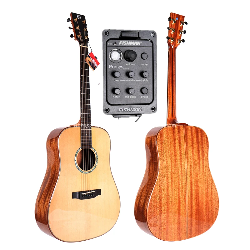 Finlay 41" Full Solid Electric Guitar,With Solid Spruce Top/Solid Mahogany Body,guitars china With 20MM Thickness Cotton Bag
Finlay 41" Full Solid Electric Guitar,With Solid Spruce Top/Solid Mahogany Body,guitars china With 20MM Thickness Cotton Bag