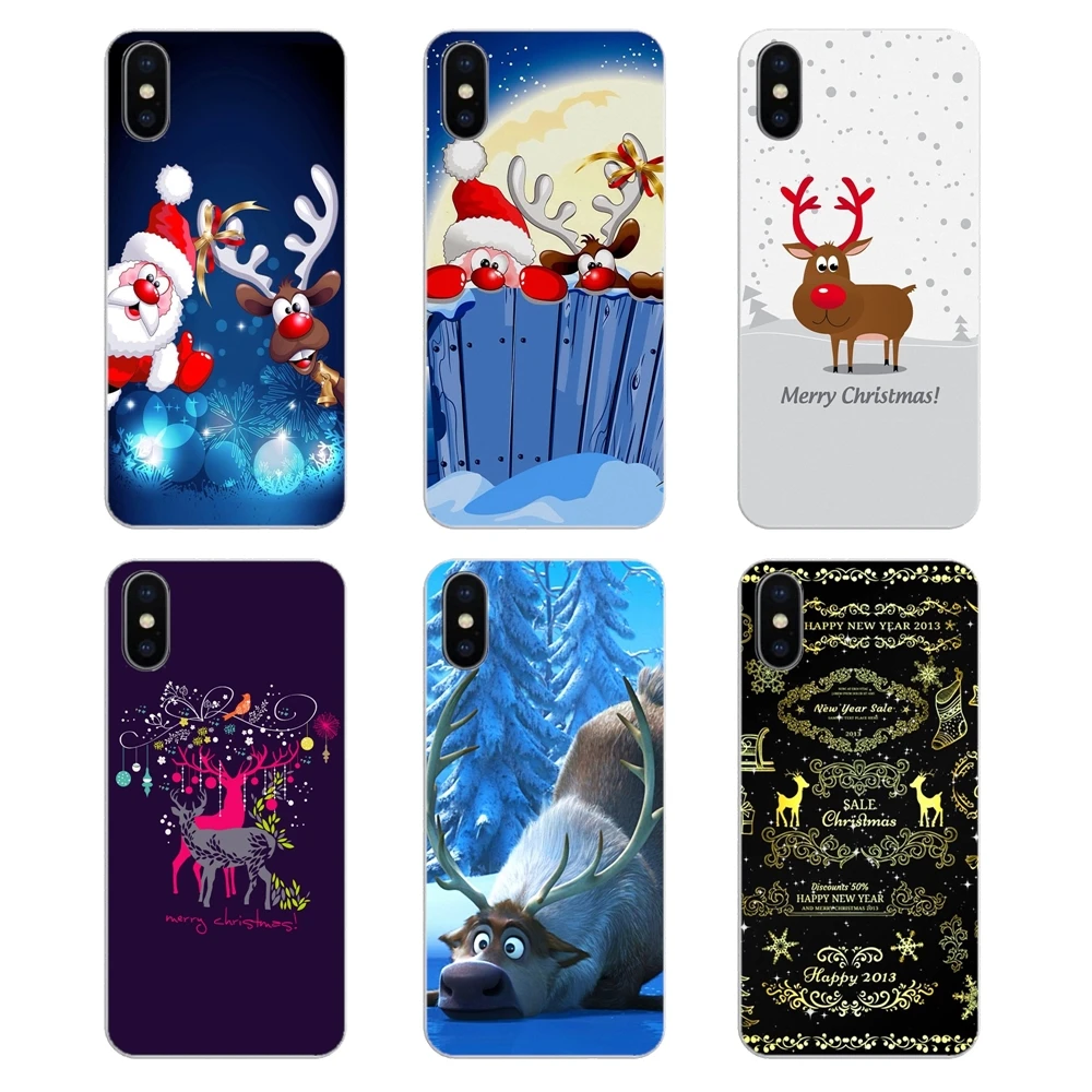 For Nokia 2 3 5 6 8 9 230 3310 2.1 3.1 5.1 7 Plus TPU Transparent Shell Covers Cartoon Merry Christmas Love Animal wild Elk Deer |
