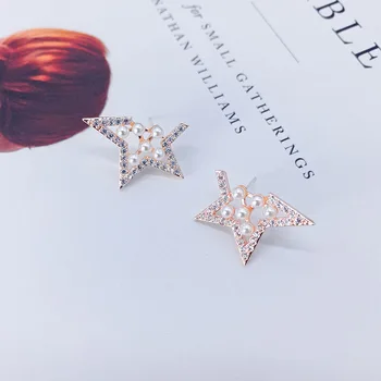 2018 New Chic S925 Silver Needle Lovely Exaggerated Star Pearls Five Star Geometrical Earrings Women
2018 New Chic S925 Silver Needle Lovely Exaggerated Star Pearls Five Star Geometrical Earrings Women