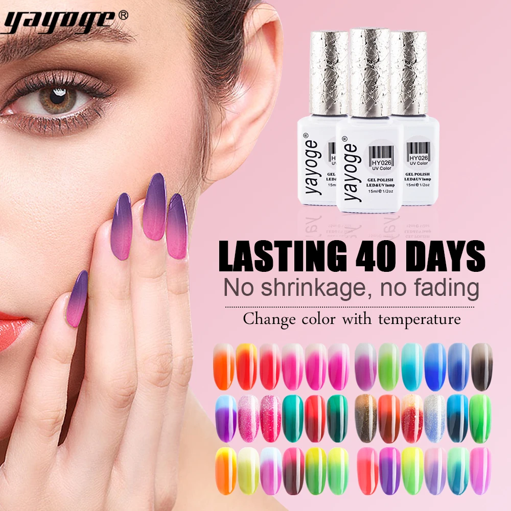 YAYOGE 72 Colors Nail Gel Polish 15ml Temperature Changing Chameleon Soak Off UV Gel Lacquer Manicure Nail Art Varnish (1-25)
YAYOGE 72 Colors Nail Gel Polish 15ml Temperature Changing Chameleon Soak Off UV Gel Lacquer Manicure Nail Art Varnish (1-25)
