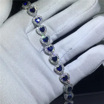 Deluxe Heart shape bracelet Blue AAAAA cubic zirconia White Gold Filled Party Engagement bracelets for women wedding accessaries
Deluxe Heart shape bracelet Blue AAAAA cubic zirconia White Gold Filled Party Engagement bracelets for women wedding accessaries