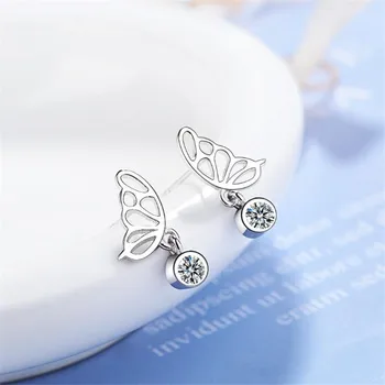 New Temperament Simple Hollow Insect 925 Sterling Silver Jewelry Sweet Butterfly Wings Women Stud Earrings SE647
New Temperament Simple Hollow Insect 925 Sterling Silver Jewelry Sweet Butterfly Wings Women Stud Earrings SE647