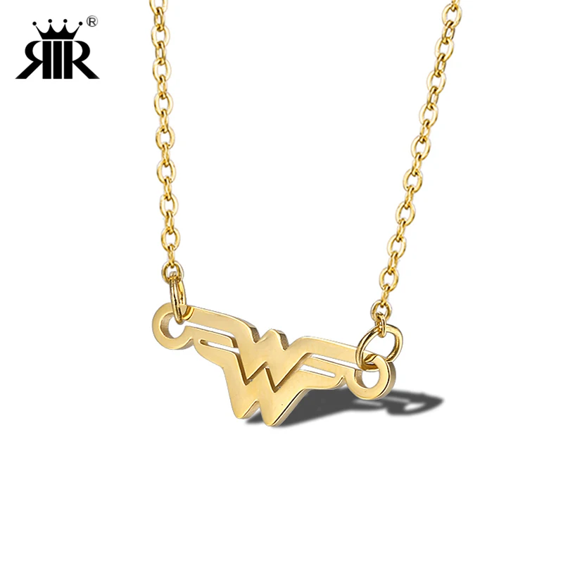 RIR Gold Superhero Wonder Pendant Necklace Woman Film Super Hero Necklaces Jewelry In Stainless Steel
RIR Gold Superhero Wonder Pendant Necklace Woman Film Super Hero Necklaces Jewelry In Stainless Steel