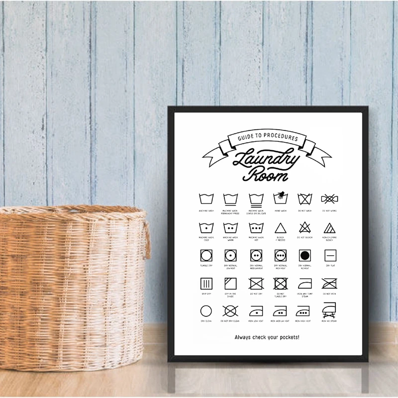 Laundry Room Decor Laundry Symbols Sign Wall Art Canvas Painting Laundry Guide to Procedures Poster And Print Wall Picture
Laundry Room Decor Laundry Symbols Sign Wall Art Canvas Painting Laundry Guide to Procedures Poster And Print Wall Picture