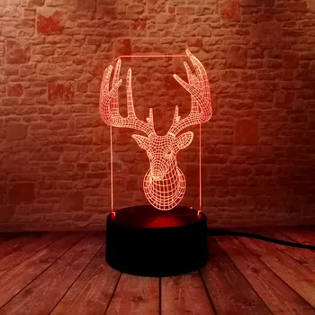 Deer Head Decoration 3D Illusion LED NightLight Colourful Flashing Light Glow in the Dark Luminous Model Toys
Deer Head Decoration 3D Illusion LED NightLight Colourful Flashing Light Glow in the Dark Luminous Model Toys