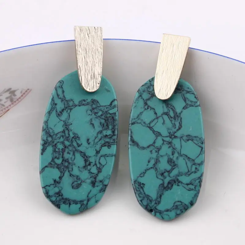 ZWPON 2018 Real Natural Stone Oval Earrings for Women Fashion Designer Jewelry Aragon Drop Earrings Statement Earrings Wholesale
ZWPON 2018 Real Natural Stone Oval Earrings for Women Fashion Designer Jewelry Aragon Drop Earrings Statement Earrings Wholesale
