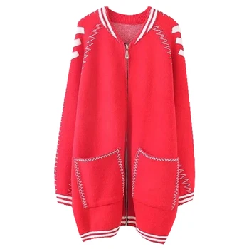 Spring Women Sweater Jacket Autumn Female Loose Mid long Knitted cardigan Sweater Long-sleeved Fashion Girl Sweater DITING0115
Spring Women Sweater Jacket Autumn Female Loose Mid long Knitted cardigan Sweater Long-sleeved Fashion Girl Sweater DITING0115