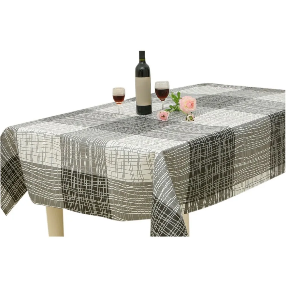 

Tablecloth Table Cover Butterfly/Plaid Pattern Tablecloth Oil Proof Waterproof Anti-Dirt PVC Rectangle Home Table Cloth