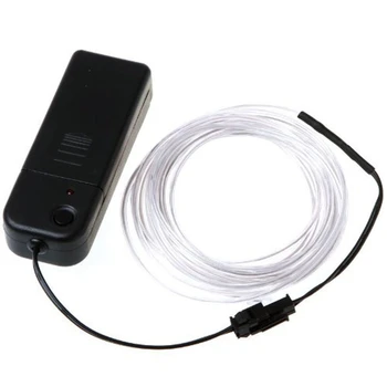 

Brand New Neon Glowing Electroluminescent Wire (El Wire) with Battery Pack Controller (White,3M)