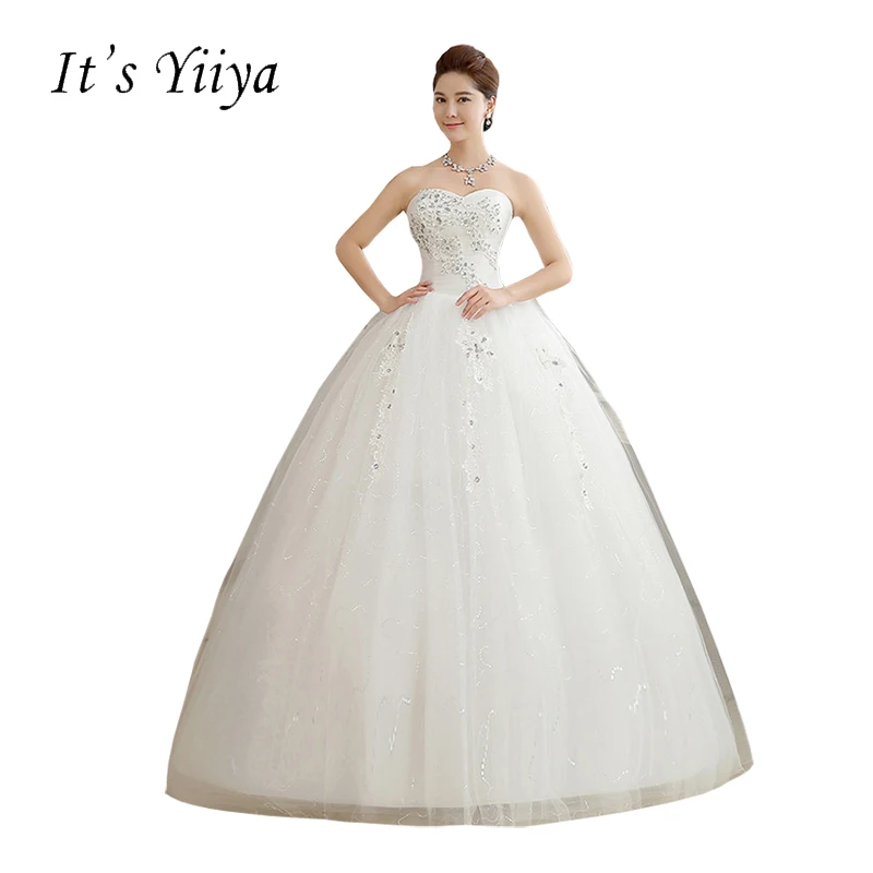 It's Yiiya White Strapless Sequins Floor Length Princess Wedding Dresses Cheap Simple Bride Ball Gowns Vestidos De Novia HS108
It's Yiiya White Strapless Sequins Floor Length Princess Wedding Dresses Cheap Simple Bride Ball Gowns Vestidos De Novia HS108