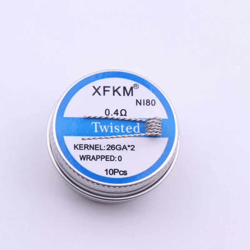 XFKM NI80 Alien Clapton Coil Flat Twisted Fused Clapton Quad Tiger Heating Wire Vape Resistance Premade Coil Prebuilt Coil