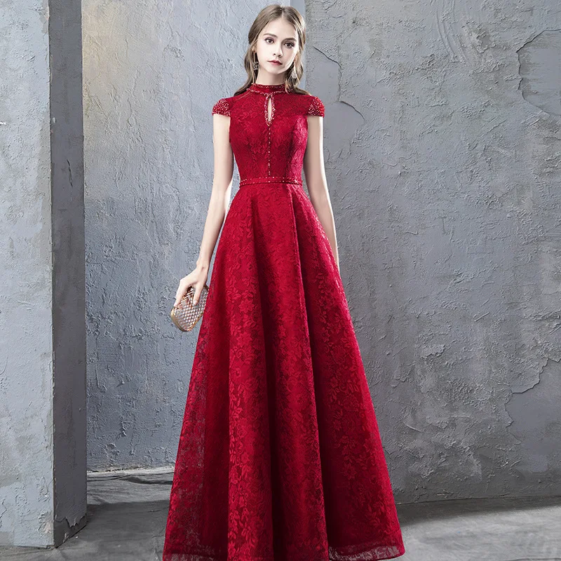 Mingli Tengda Lace Burgundy Evening Dresses Elegant Woman Beading Long Evening Dress Short Sleeve Formal Dress Sexy Abendkleid
Mingli Tengda Lace Burgundy Evening Dresses Elegant Woman Beading Long Evening Dress Short Sleeve Formal Dress Sexy Abendkleid