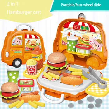 

Children's car suitcase storage toys kitchen cooking utensils toy dressing table tool suitcase doctor toy set