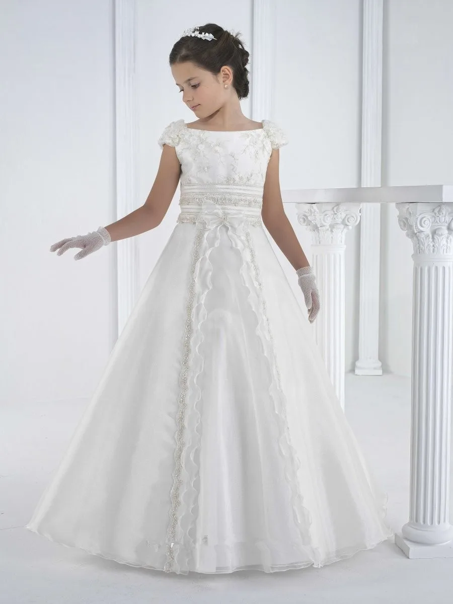 White And Ankle Length Flower Girl Dresses Lace First Communion