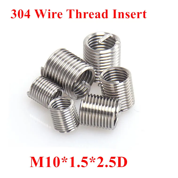 50pcs M10*1.5*2.5D M10 Wire Thread Insert 304 Stainless steel m10 Screw Bushing m10*2.5D Sleeve Repair | Обустройство дома