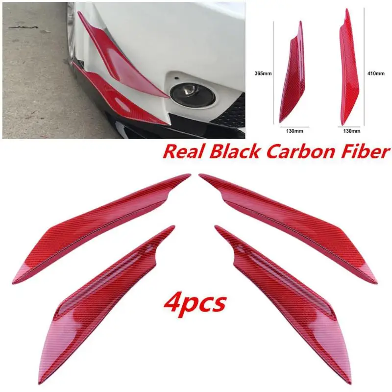 4Pcs/set Trunk Auto Decoration Red 4pcs/set Carbon Fiber Color Car Front Bumper Splitter Fins Body Spoiler Canards Universal
4Pcs/set Trunk Auto Decoration Red 4pcs/set Carbon Fiber Color Car Front Bumper Splitter Fins Body Spoiler Canards Universal