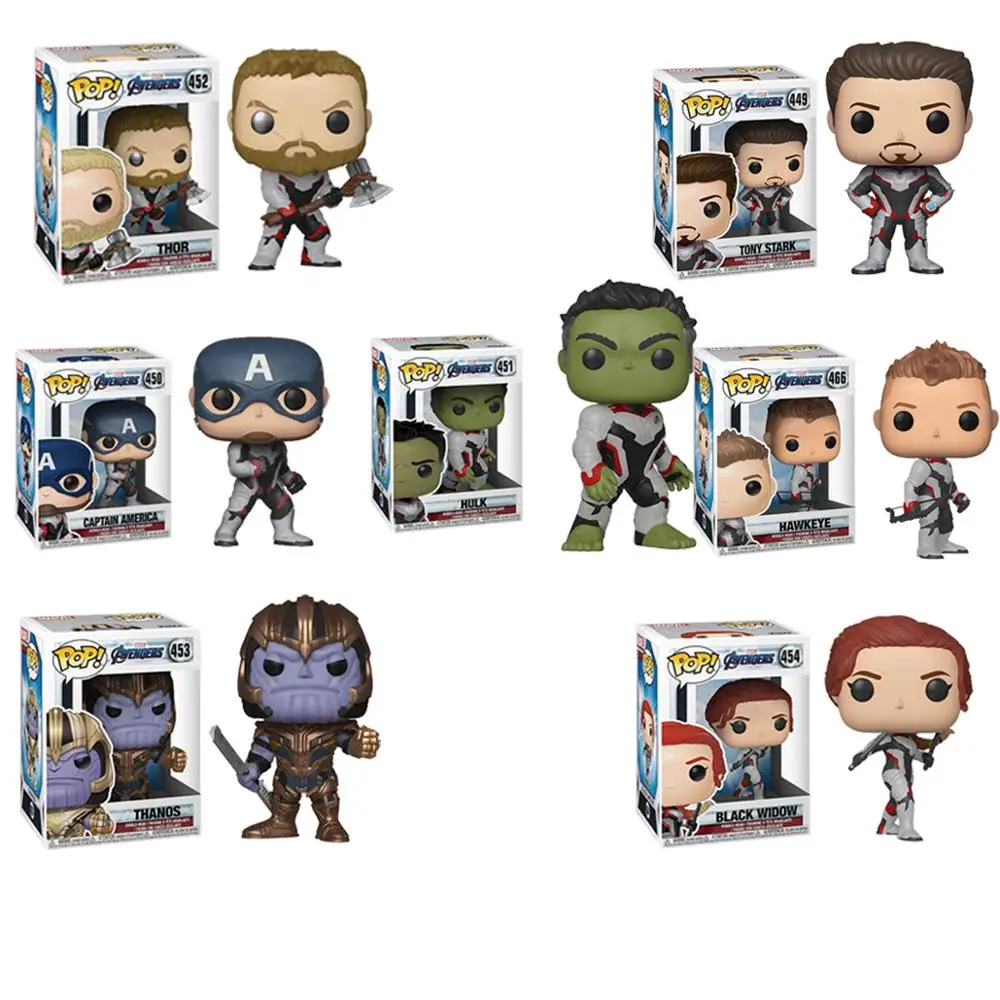 Funko POP Avengers Endgame Guardians of the Galaxy HULK THOR THANOS BLACK WIDOW Vinyl Action Figures Model Toys for Children
Funko POP Avengers Endgame Guardians of the Galaxy HULK THOR THANOS BLACK WIDOW Vinyl Action Figures Model Toys for Children