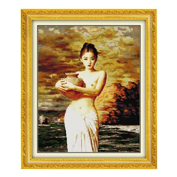 JoySunday crossstitch diy Girl holding pottery woman ceramic pot DMC14CT11CTcotton needlework livingroom babyroom hotel painting
JoySunday crossstitch diy Girl holding pottery woman ceramic pot DMC14CT11CTcotton needlework livingroom babyroom hotel painting