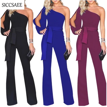 2018 Fall New One Shoulder Formal Work Wear Elegant Overalls Office Ladies Jumpsuits Sexy Solid Ripped Bell Bottom Long Pants
2018 Fall New One Shoulder Formal Work Wear Elegant Overalls Office Ladies Jumpsuits Sexy Solid Ripped Bell Bottom Long Pants