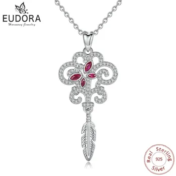 EUDORA 925 Sterling Silver Flower Pendant Purple CZ Butterfly &Feather Tassel Necklace Fleur-de-lis Collor Fine Jewelry CYD369
EUDORA 925 Sterling Silver Flower Pendant Purple CZ Butterfly &Feather Tassel Necklace Fleur-de-lis Collor Fine Jewelry CYD369